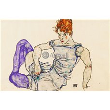 Картина на холсте по фото Модульные картины Печать портретов на холсте Сидящая обнаженная в фиолетовых чулках