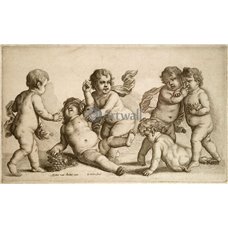 Картина на холсте по фото Модульные картины Печать портретов на холсте Пять мальчиков и сатир