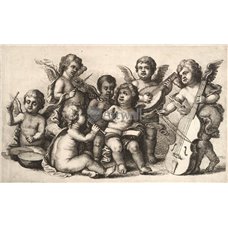 Картина на холсте по фото Модульные картины Печать портретов на холсте Концерт херувимов на земле