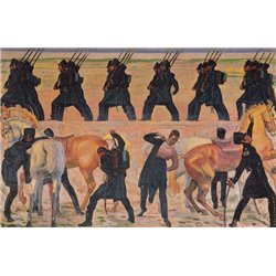 Выступление йенских студентов в 1813 - Модульная картины, Репродукции, Декоративные панно, Декор стен