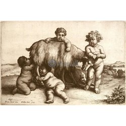 Четыре мальчика, юный сатир и коза - Модульная картины, Репродукции, Декоративные панно, Декор стен