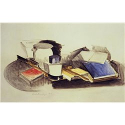 Натюрморт с книгами - Модульная картины, Репродукции, Декоративные панно, Декор стен