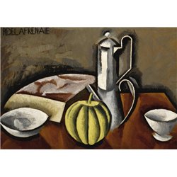 Натюрморт с кофейником и дыней - Модульная картины, Репродукции, Декоративные панно, Декор стен