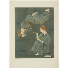 Картина на холсте по фото Модульные картины Печать портретов на холсте Две девушки и кошка