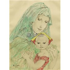 Картина на холсте по фото Модульные картины Печать портретов на холсте Мать и дитя