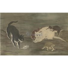 Картина на холсте по фото Модульные картины Печать портретов на холсте Кошки и мышки