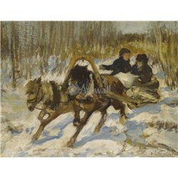 Катание на санях - Модульная картины, Репродукции, Декоративные панно, Декор стен