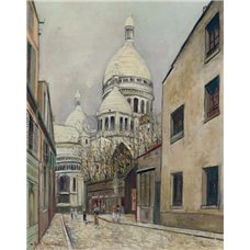 Картина на холсте по фото Модульные картины Печать портретов на холсте Сакре-Кер на Монмартре, и улица Шевалье де ла Барра