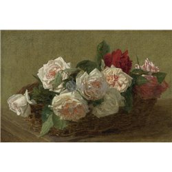 Корзина с розами - Модульная картины, Репродукции, Декоративные панно, Декор стен