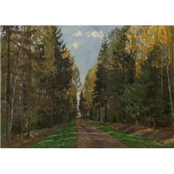 Аллея в парке - Модульная картины, Репродукции, Декоративные панно, Декор стен