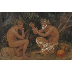 Фавн и юноша - Модульная картины, Репродукции, Декоративные панно, Декор стен