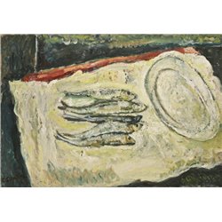 Натюрморт с селедкой и овальным блюдом - Модульная картины, Репродукции, Декоративные панно, Декор стен
