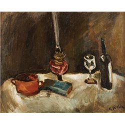 Натюрморт с лампой - Модульная картины, Репродукции, Декоративные панно, Декор стен