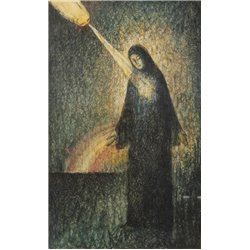 Женщина, освещенная радугой - Модульная картины, Репродукции, Декоративные панно, Декор стен
