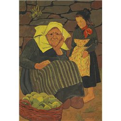 Продавщица груш - Модульная картины, Репродукции, Декоративные панно, Декор стен