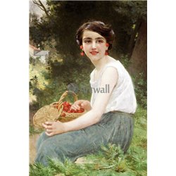 Девушка с вишнями - Модульная картины, Репродукции, Декоративные панно, Декор стен