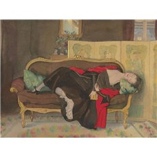 Картина на холсте по фото Модульные картины Печать портретов на холсте Дама, лежащая на диване