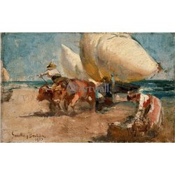 Береговая сценка - Модульная картины, Репродукции, Декоративные панно, Декор стен