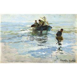 Подбирая лодку, Валенсия - Модульная картины, Репродукции, Декоративные панно, Декор стен