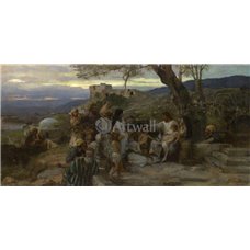 Картина на холсте по фото Модульные картины Печать портретов на холсте Христос среди детей
