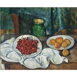 Натюрморт с вишнями и персиками - Модульная картины, Репродукции, Декоративные панно, Декор стен