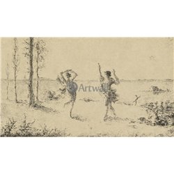 Пара, танцующая на берегу - Модульная картины, Репродукции, Декоративные панно, Декор стен
