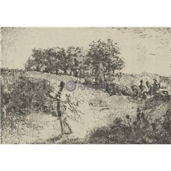 Одна из дочерей Левкиппа, преследуемая двумя всадниками - Модульная картины, Репродукции, Декоративные панно, Декор стен