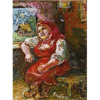 Портреты картины репродукции на заказ - Баба в красном