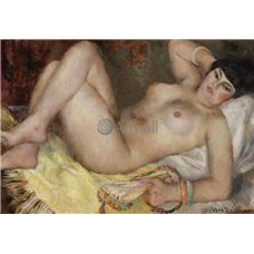Картина на холсте по фото Модульные картины Печать портретов на холсте Обнаженная с веером