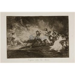 Бедствия войны - Лист 41. Они спасаются сквозь пламя - Модульная картины, Репродукции, Декоративные панно, Декор стен