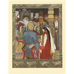 Билибин Иван, Сказка об Иване-царевиче, Жар-птице и о Сером волке - Модульная картины, Репродукции, Декоративные панно, Декор стен