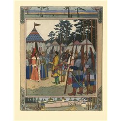 Билибин Иван, Встреча Марьи Моревны и Ивана Царевича - Модульная картины, Репродукции, Декоративные панно, Декор стен