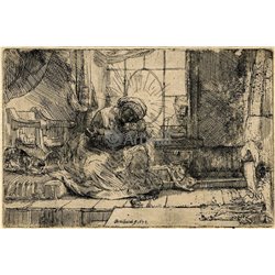 Богоматерь с младенцем, кошкой и змеей - Модульная картины, Репродукции, Декоративные панно, Декор стен