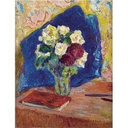 Букет и книга - Модульная картины, Репродукции, Декоративные панно, Декор стен