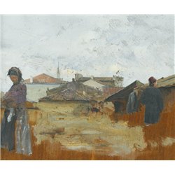 В деревне, эскиз - Модульная картины, Репродукции, Декоративные панно, Декор стен