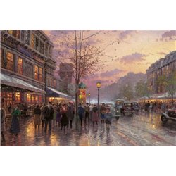 Бульварные огни Парижа - Модульная картины, Репродукции, Декоративные панно, Декор стен