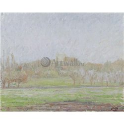 Вид Базинкура, туман - Модульная картины, Репродукции, Декоративные панно, Декор стен