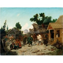 Веселая жизнь около паба - Модульная картины, Репродукции, Декоративные панно, Декор стен
