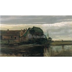 Водяная мельница - Модульная картины, Репродукции, Декоративные панно, Декор стен