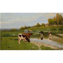 Водопой - Модульная картины, Репродукции, Декоративные панно, Декор стен
