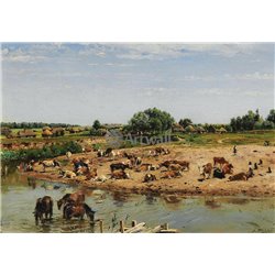 Водопой - Модульная картины, Репродукции, Декоративные панно, Декор стен