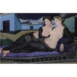 Две лежащих женщины - Модульная картины, Репродукции, Декоративные панно, Декор стен