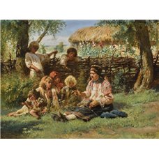 Картина на холсте по фото Модульные картины Печать портретов на холсте Деревенские дети
