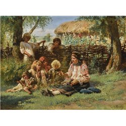 Деревенские дети - Модульная картины, Репродукции, Декоративные панно, Декор стен