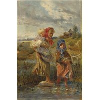 Дети, бегущие от грозы