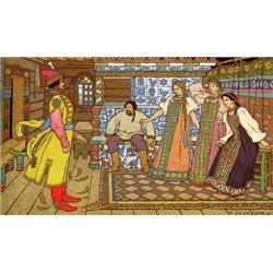 Добрый молодец Иван царевич и три его сестры - Модульная картины, Репродукции, Декоративные панно, Декор стен