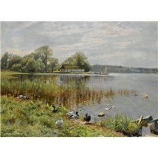Картина на холсте по фото Модульные картины Печать портретов на холсте Дом у озера