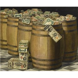 Дюбрейль Виктор «Бочки денег» - Модульная картины, Репродукции, Декоративные панно, Декор стен