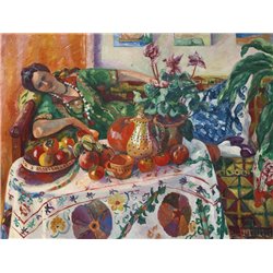 Жанна, лежащая на диване - Модульная картины, Репродукции, Декоративные панно, Декор стен