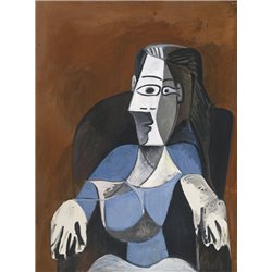 Женщина в черном кресле - Модульная картины, Репродукции, Декоративные панно, Декор стен